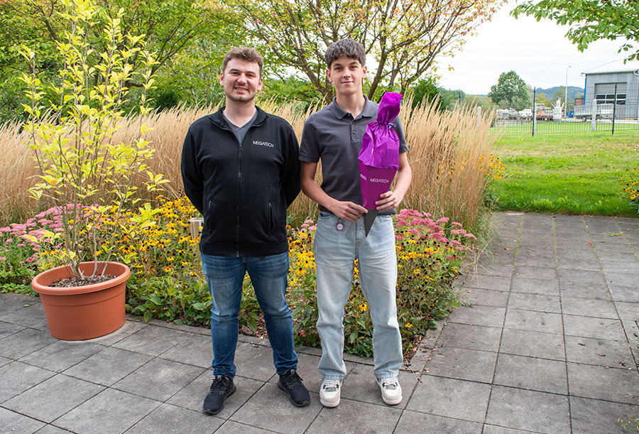 Valentin und Dimitri auf der MEGATECH Terrasse