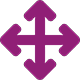 Symbol mit Pfeilen in alle vier Himmelsrichtungen