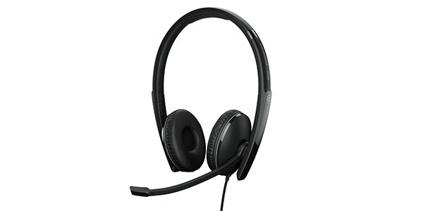 Schwarzes Headset mit Mikrofonarm der Marke Epos