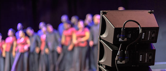 Speakers at concert event