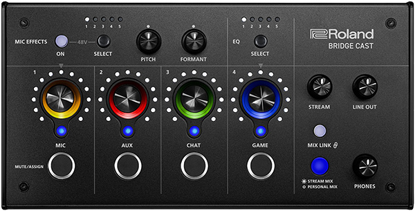 ROLAND BRIDGE CAST - All-In-One Audio-Streaming & Audio-Mixer für Gamer